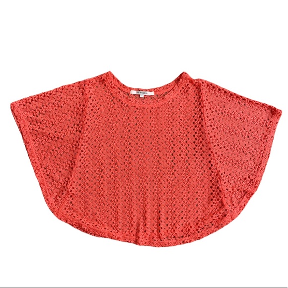 Coral Crochet Style Batwing Sheer Top - Picture 4 of 7